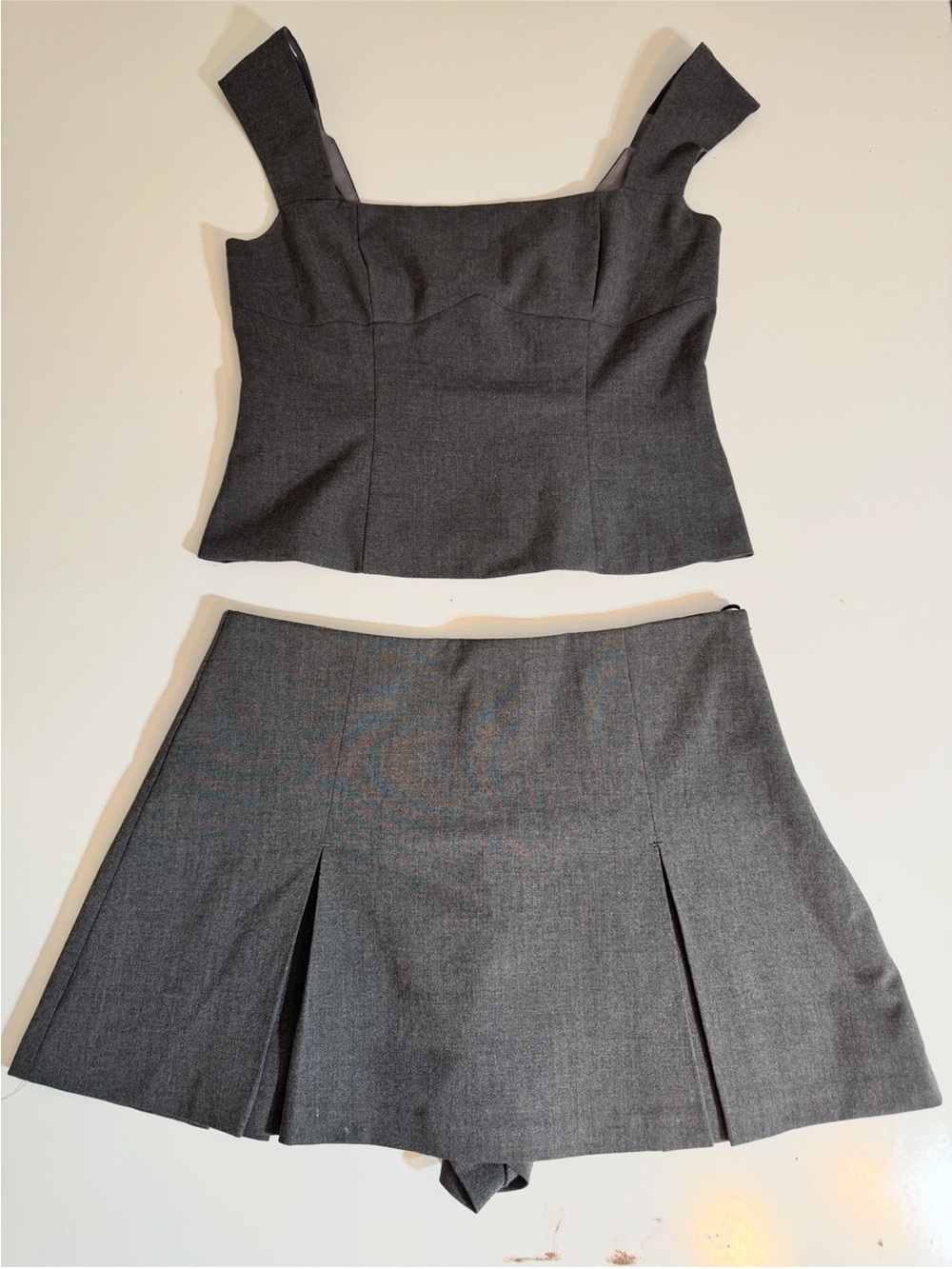 REVOLVE Charcoal Gray Two-Piece Skirt Set